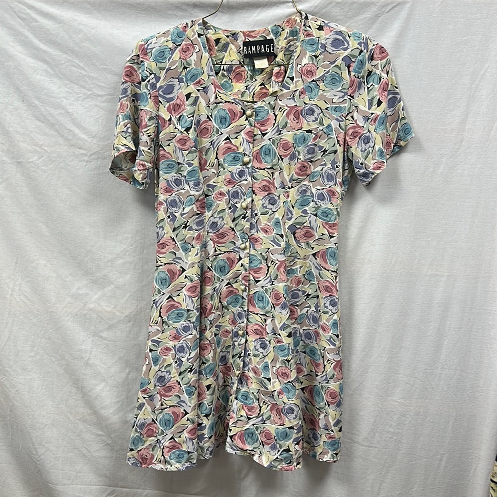 Vintage 80's 90's Rampage Mini Rayon Dress Size 5